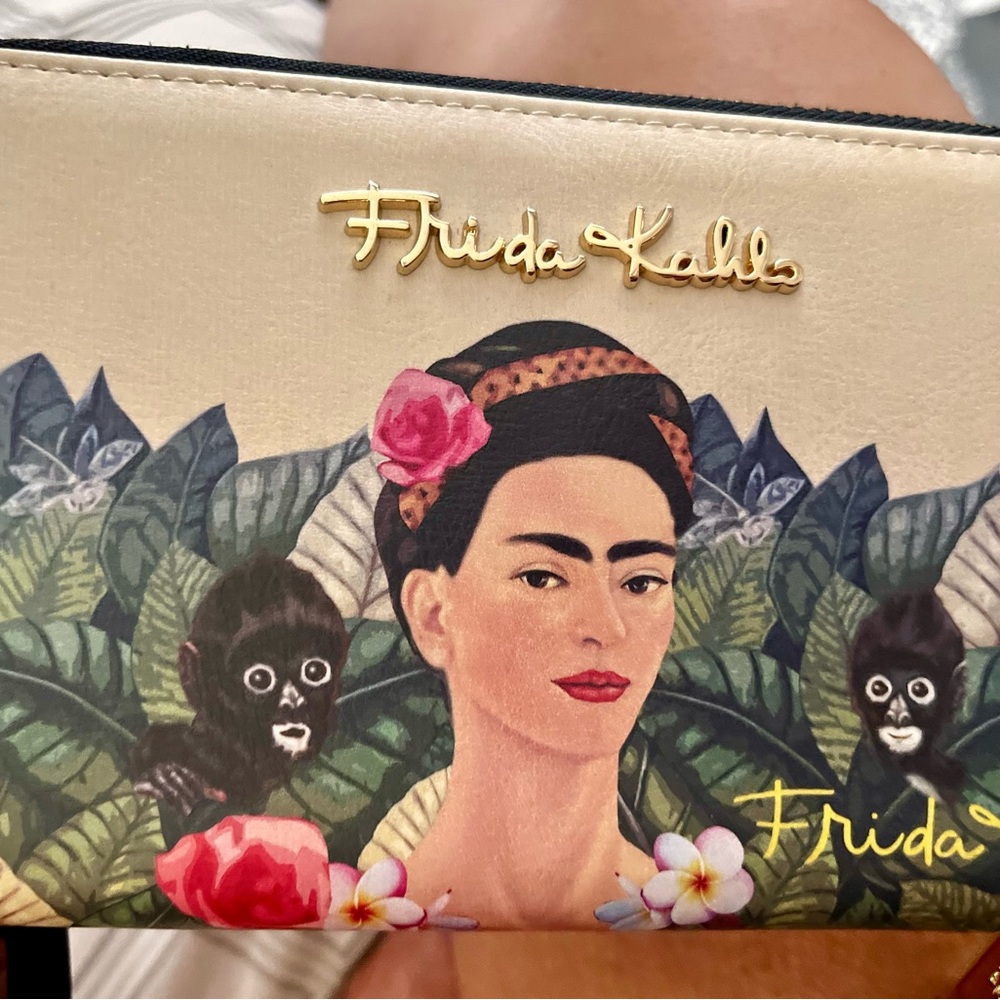 Beige and Black Artistic Clutch